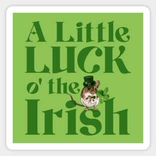 A Little Luck St Patricks Day Mouse Sticker